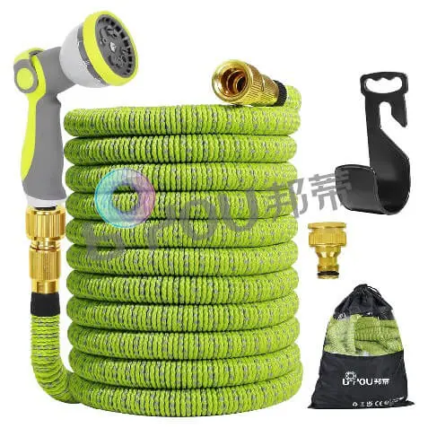 Garden Hose for Lawn with Adjustable Nozzle and Hose Hangers