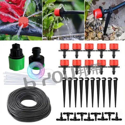 10 Piece Drip Irrigation Kit with Adjustable Drippers for Watering