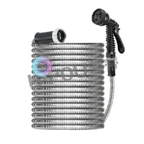 Stainless Steel Garden Hose with Adjustable Spray Gun