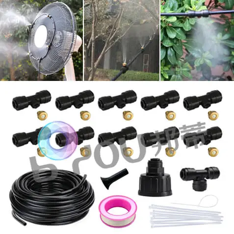 Inground or Hanging Micro Mist Watering Kit for Agriculture